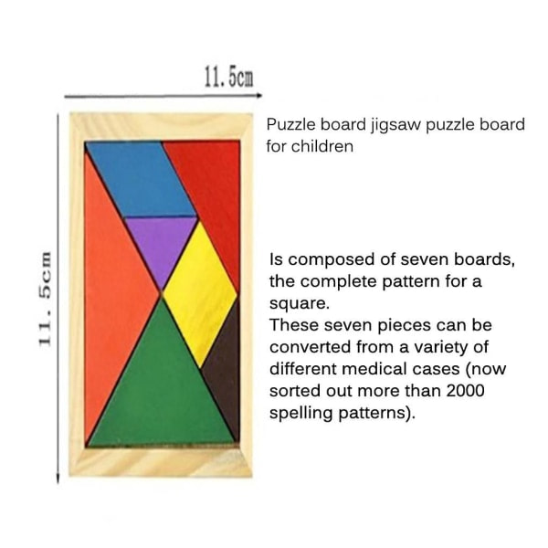 Utvecklande Tangram Pusselleksak Multiformad Slitstark