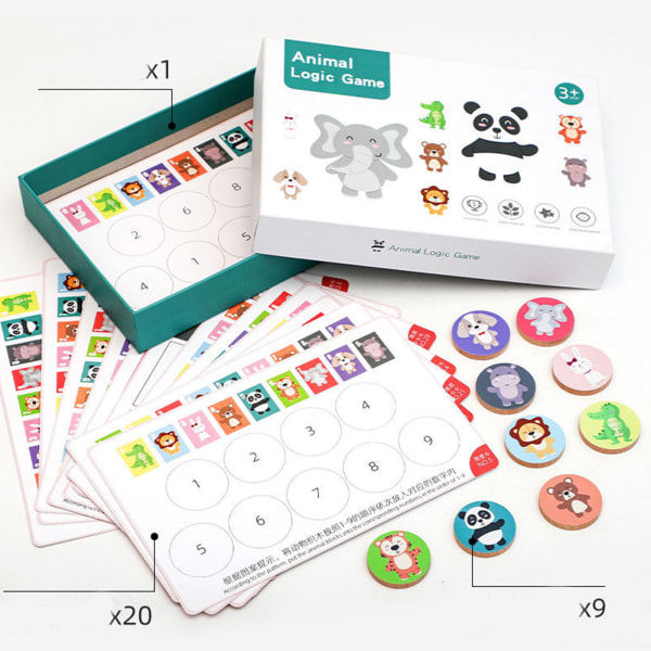 Kreative Montessori Puslespil Legetøj Dyr Matchning Hukommelse Jigsaw Hjerne Pedagogisk Tænkning Spil Nagelbræt Børnetræning