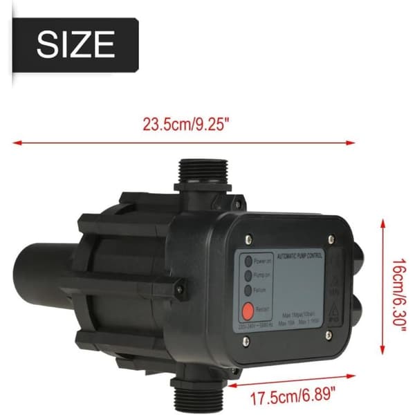 Tryckregulator för pump - 10 Bar tryckströmbrytare utan kabel - 220V vattenpumps tryckströmbrytare