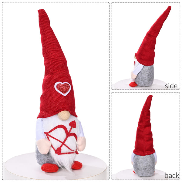 Valentinsdag Gnomer Plys Dekoration Hjem Elf Gnomer Ornament Gave Bue og pil