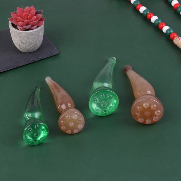 Lotus GuaSha hierontatyökalu Jade Stone kasvohierojalle iho vihreä S