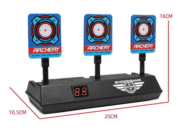 Elektronisk scoringsmål til Nerf Gun, automatisk nulstilling LCD-skydespil til drenge, ABS-plast, sort