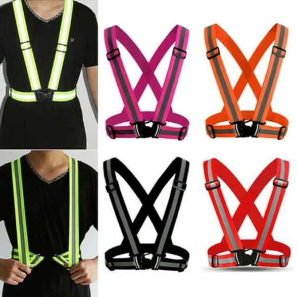 Highlight Reflexband Nattlöpning Ridkläder Väst Justerbar säkerhetsväst Elastiskt band för vuxna och barn elasticitet lila