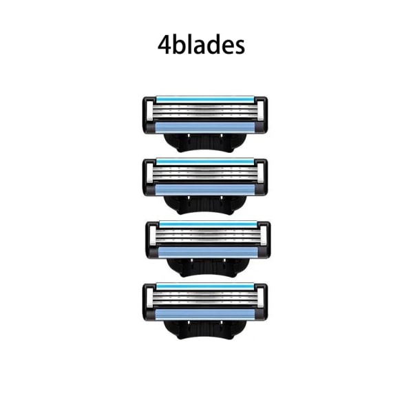 3-lags barberblad, manuel barbermaskine til mænd i rustfrit stål, retro våd barbermaskine, genanvendelig barbermaskine 4Blades 4Blades