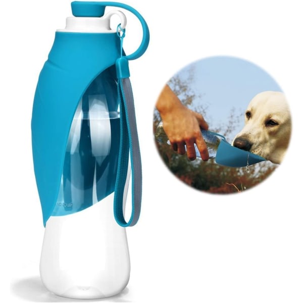 Resevattenflaskor for husdjur Expanderbara silikonvattenflaskor for hundar (blå)