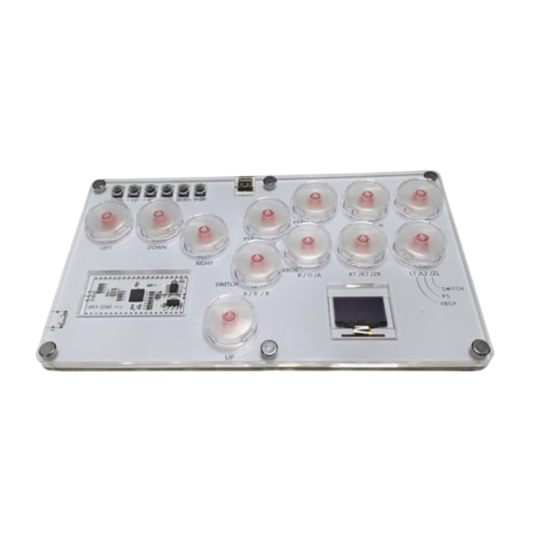 Holdbar Mekanisk Button Game Controller Fight Stick Fit til PC Arcade Keyboard Gennemsigtig hvid