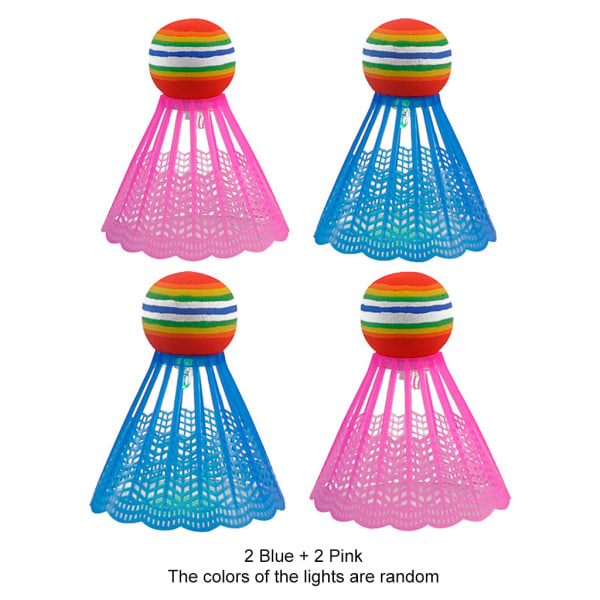 4st LED Badminton Fjädrar Badminton Inomhus Utomhus Sport Träning Badminton för bollträning Spelverktyg M