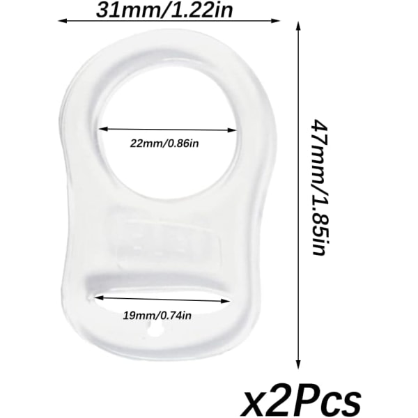 2 stk silikone ringadapter, sutteklipsadapter, til sut