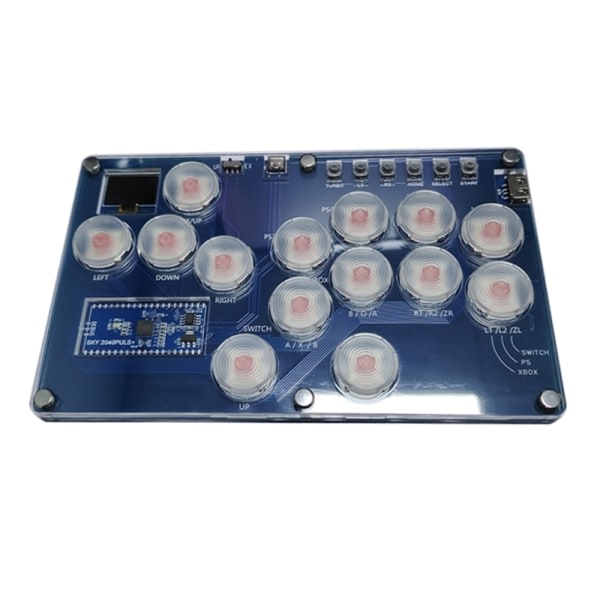14-knappars Arcade Joystick Fight Stick Mekaniska Knappar Spelkontroll för Hitbox PC null - Transparent vit ke