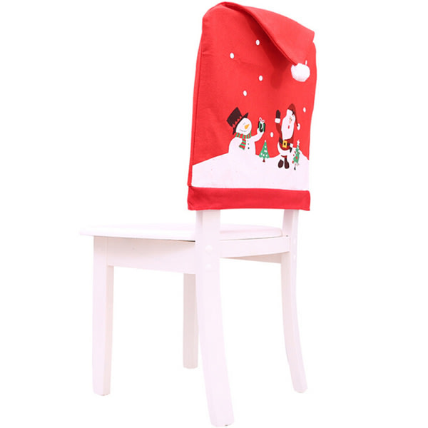 Juldekoration stol täcker matplats sitter jultomten hem Röd 1st Red 1pcs