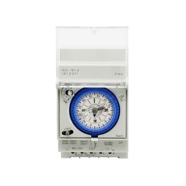 Analog timer med synkronmotor og daglig program, timer, 12VAC/DC
