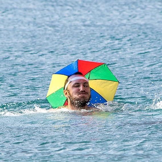 Huvud Paraply Hattar Regnbåge Paraply Hatt Bärbara Mini Paraply Kepsar Utomhus Sol Regn Skydd