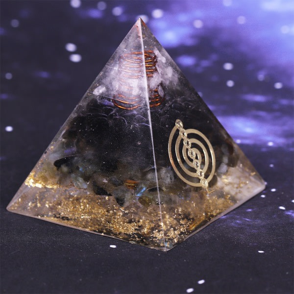 Kristaller Export Orgone Pyramid Lila Turmalin Pyramider Metafysisk Sten Healing Orgonit Pyramid Kristall Pyramid Number 6