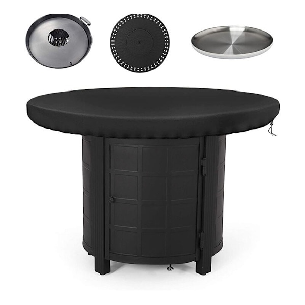 Beskyttelsescover til bålplade, 420D, vandtæt, anti-UV, til bålplade, grillplade (diameter 100 cm)