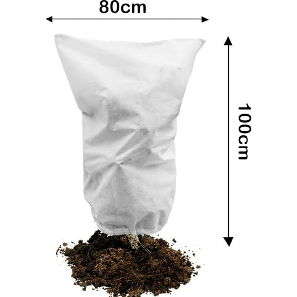 4 stk. Plantebeskyttelsesdække, 50g/m² 80cm x 100cm Vinterplantebeskyttelse til Permeabel Frostbeskyttelse, Vindtæt, Kulde, Varme og Insektbeskyttelse - Hvid
