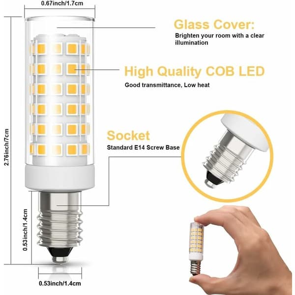 6-pack 9W E14 LED-lampa Varmvit 3000K, Ej Dimbar 360° Ljusvinkel för Kök Sovrum