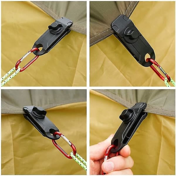 Multipurpose Tarp Clips Lock Grip Markisklämma för tält, presenning, cover, cover, cover, återanvändbar tältpresenning presenningklämma camping till