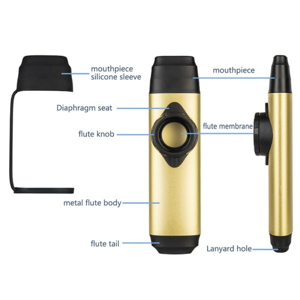 1 stk Professionel Kazoo legeringsharts Kazu Fløjte træblæseinstrument sort 1# black 1#