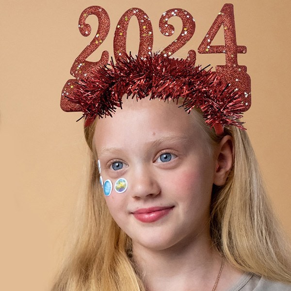 2024 Gott Nytt År Pannband Glitter Star Paljett Hårbåge del Red one size Red one size