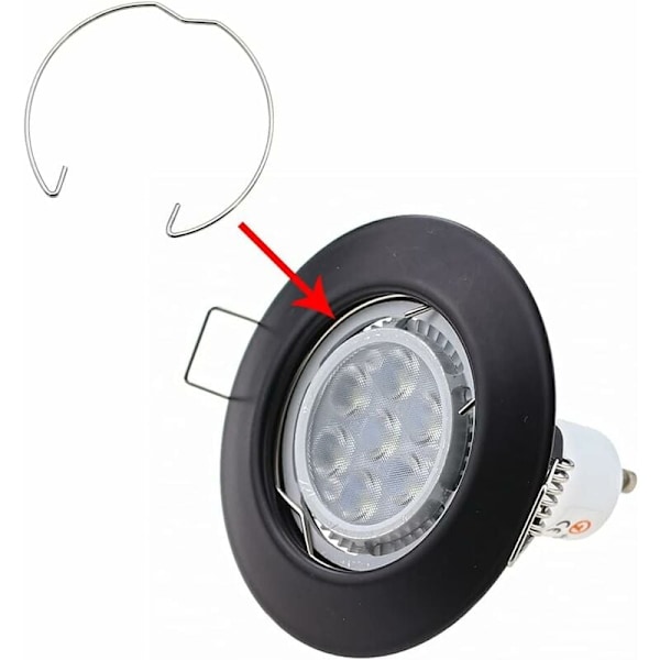 36 stk. Sølv Fjærklemmer 50mm for GU10 MR16 LED Halogen Spotlights Fiksering