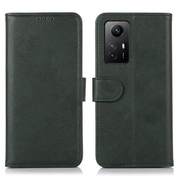 För Xiaomi Redmi Note 12s 4g Pu Läder Plånbok Case Fodral Kohud Texture Magnetisk cover Grön