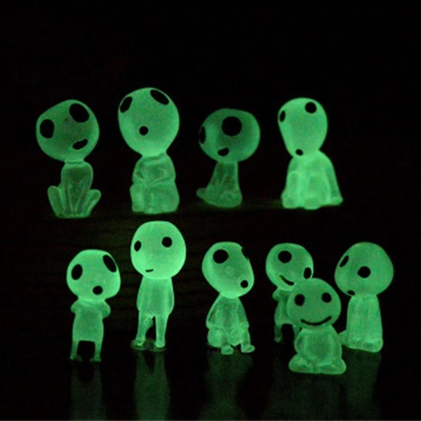 10 stk selvlysende spøkelsesfigurer Miniatyrstatuer Hagedekor