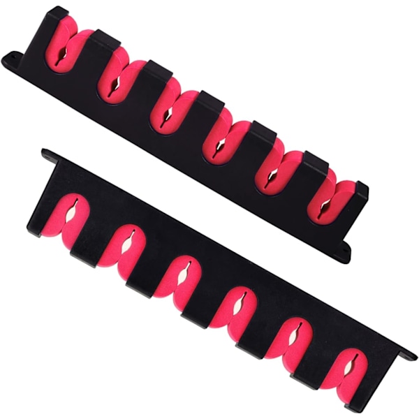 1 Pair Rod Holder Wall, Horizontal Rod Holder Storage of 6 Rod Fishing Rod Holder for Wall Garage Boat (Red)