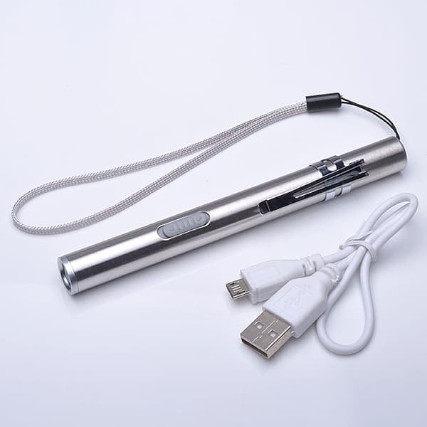 LED USB Penn, Mini Diagnostisk Medisinsk Pennelykt, Rustfritt Stål