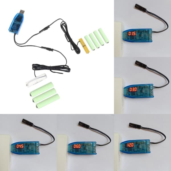 USB til 1V-24V Justerbar Strøm AA+AAA Dummy Batteri Udskiftning til 1-8 stk. AA AAA Batterier USB Model