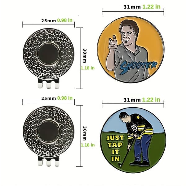 Cool golfhatteclips med emaljeret magnetisk boldmarkør