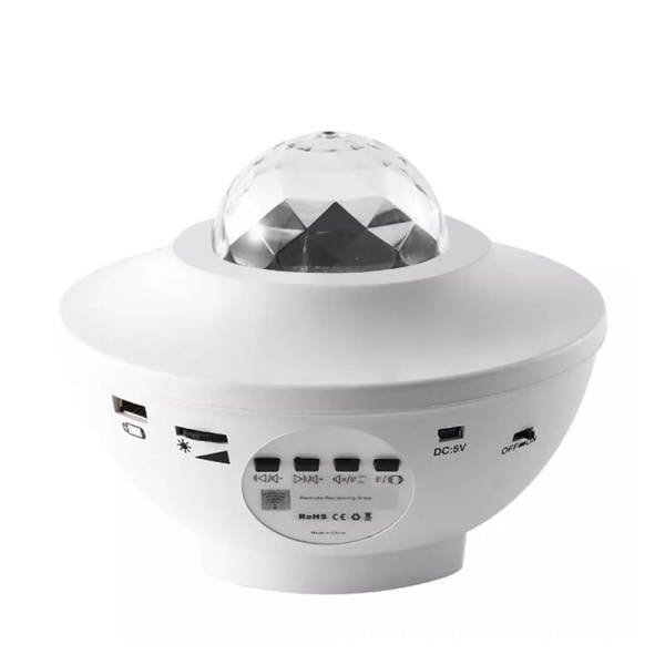 Stjärnprojektor Galaxy LED med Bluetooth-högtalare Fjärrkontroll Sky Lamp för barn vit
