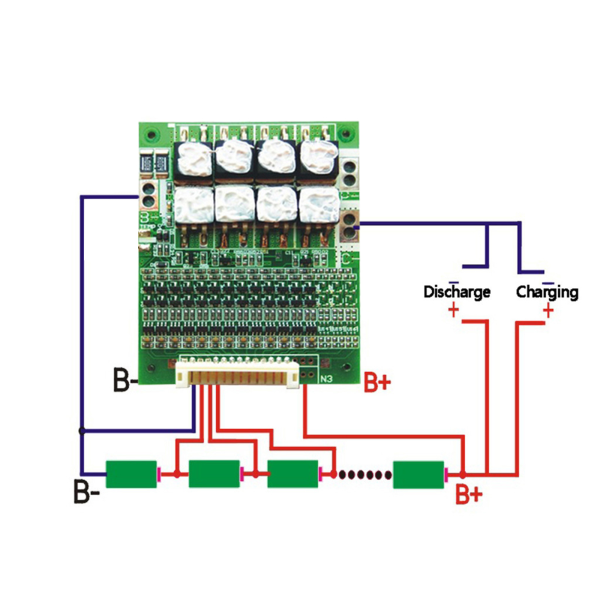 PCB-suojalevy 13S 50A litiumakun latauskortti Li-ion litiumakun suojalevy BMS-laturi