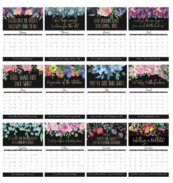 Väggkalender 2026 | A4 Hängande Design Dekor & Planerare - Modern Engelsk Text B