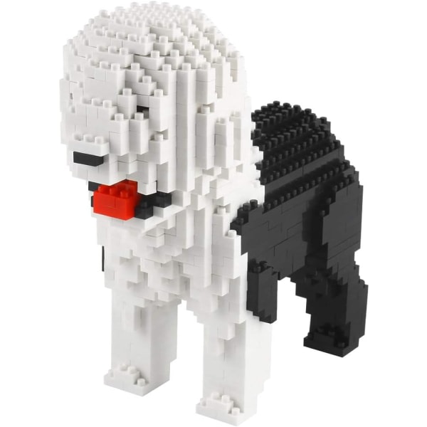950 delar Bobtail Dog Micro Building Blocks, Animal Mini Blocks Murstein Lekesett KLJM-02 (Bobtail)