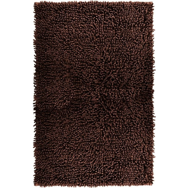 Chenille bademåtte mørkebrun, blød bademåtte (50 x 80 cm) kaffe