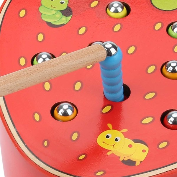 (Strawberry) 1st Baby Catch Game, magnetiskt bord Fruktform Trap Game Pussel Inlärningsspel Interaktivt brädspel Leksak Födelsedag Julklapp