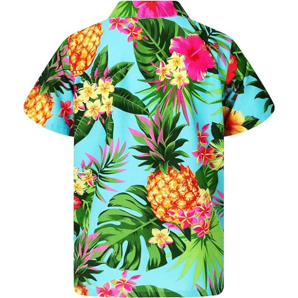 Hawaiiansk skjorta för män Funky Casual Button Down Very Loud Shortsleeve Unisex Maori Brösttryck (Storlek：M)