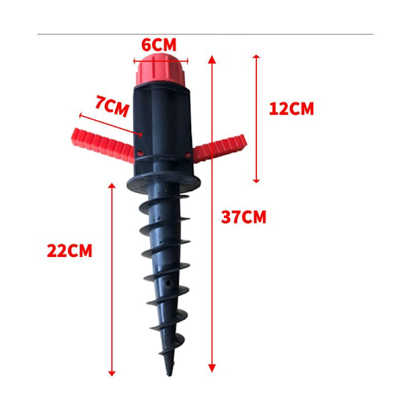 Rød Parasolfod, 19-32 mm Diameter, til Camping & Strandbrug