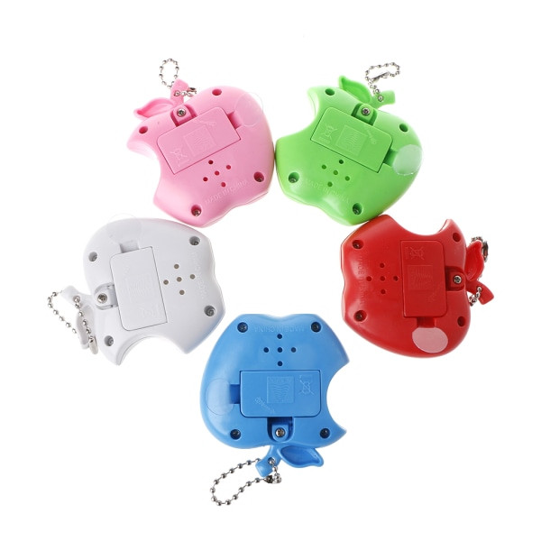 Elektronisk kjæledyrspillmaskin Transparent for Apple Shape Virtual Pet Puslespill for Tamagotchi Nøkkelring Bursdagsgave fo