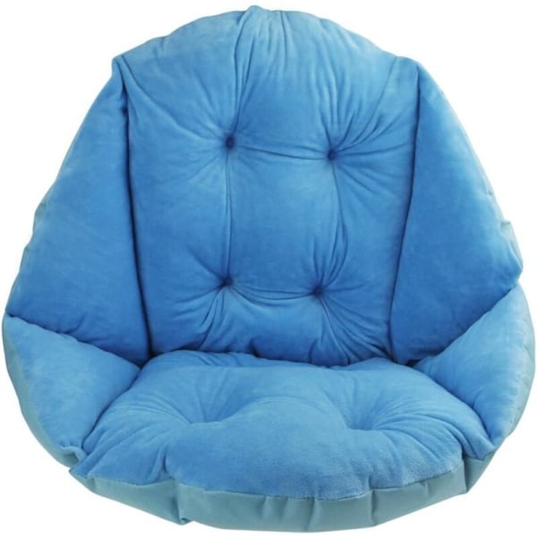 Stolhynde med ryglæn Sædeskal Lænestol Fløjl Blød Elastisk Vandtæt til Rattan Stråstol Have 40x52 cm blå