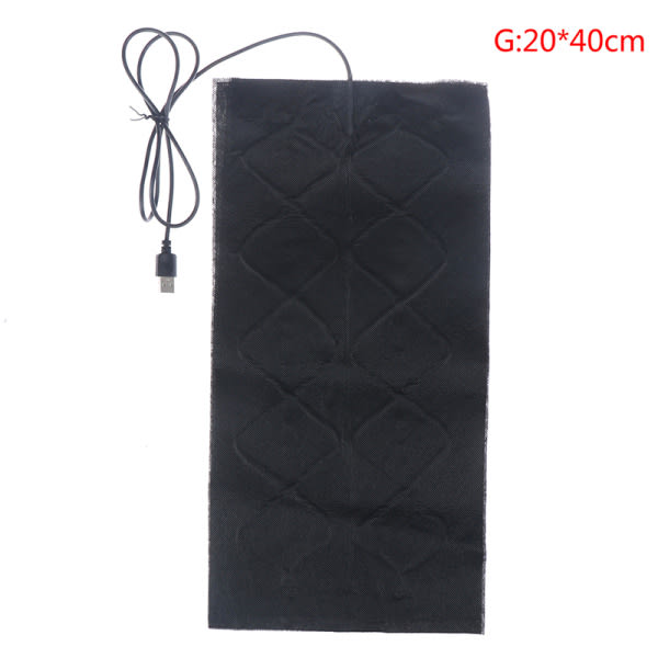 7 Storlek USB Warm Carbon Fiber Oppvarmede Pads Uppvärmd Jacka Coat Ves Black 20*24cm Black 20*24cm
