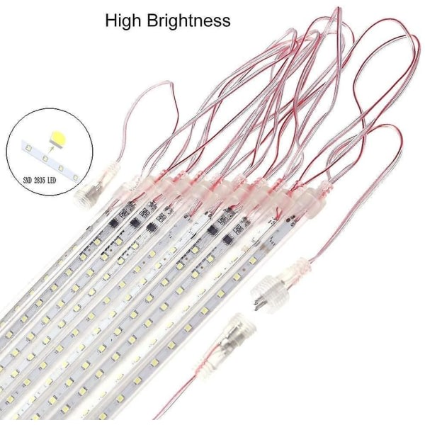 Meteor Rain String Lights, 8 putkea 30cm 192 Led Meteor Lighting Duschljus