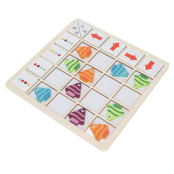 Fiskfärg Matchande Spel Magnetisk Design Säkert Trä Rundade Kanter Träbordsspel Träbordsspel Leksak