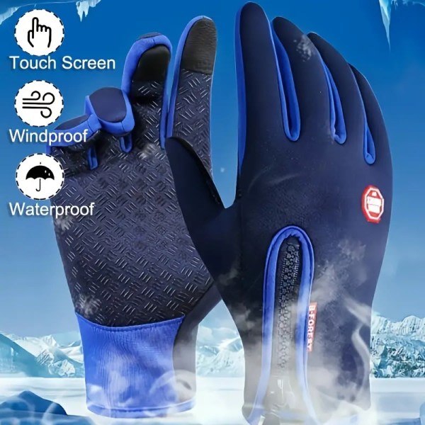 1 par varma och vattentäta handskar för vintersportskidor W A2