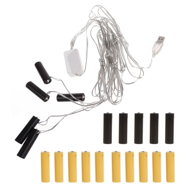 USB-strøm AA-batterielternativer Erstatt AA-batterier LED-lys null - 5