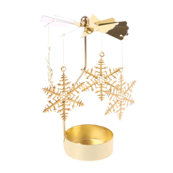 Roterande ljushållare Metall Spinning Teljus Romantisk Ljusstake Ornament För Bröllopsfest Julfestival Dekoration null - S
