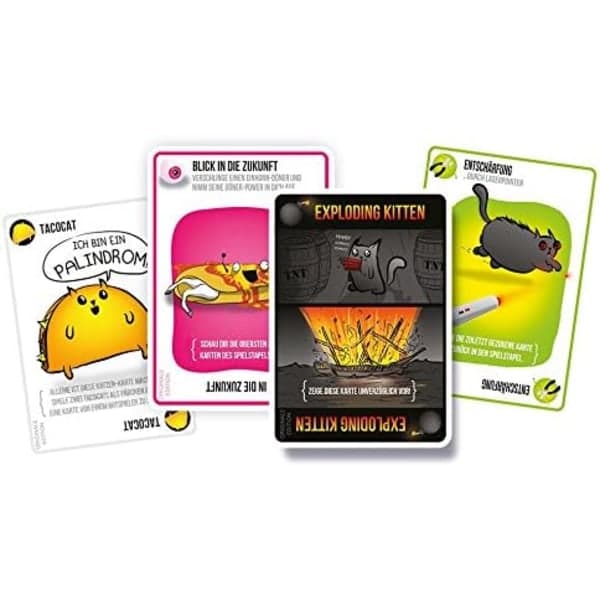 ASMODEE | Exploding Kittens – Partypakke | 1 x grunnsett + utvidelse | Festspill | Kortspill | 2-10 spillere
