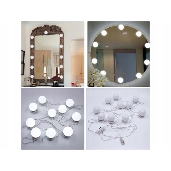 10pcs LED Lamps for Makeup Mirror Dressing Table - Attach around mirror