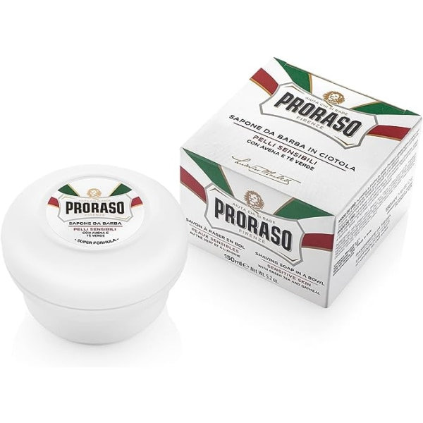 Proraso Shaving Soap for Sensitive Skin in a Bowl 150 ml, White
