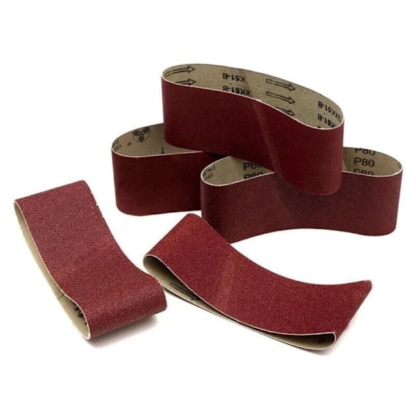 Pakke med 15 slibebånd, 50 x 686 mm, Blandede slibebånd (3x korn 80/120/150/240/400) til båndslibere